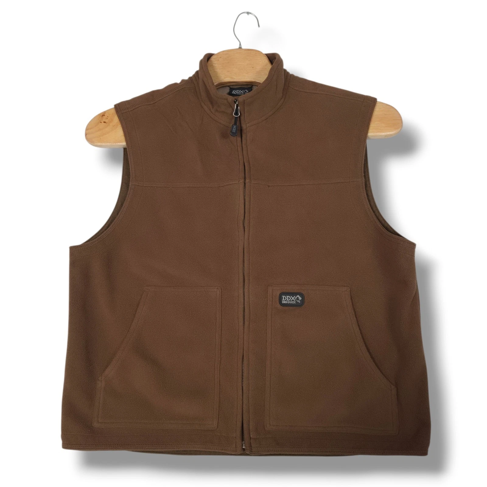 Dri-Duck DDX Mens Large Brown Fleece Flex Vest Full Zip Gorpcore Outdoors Hiking