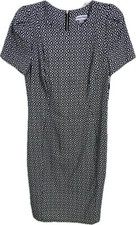 NWT - Calvin Klein Black & White Geometric Print Sheath Dress SZ 8 - FREE SHIP