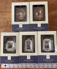 Hallmark Family Tree Ornaments Photo Frame Quilted Embroidered Copper CHOICE NIB