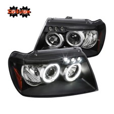 99-04 Jeep Grand Cherokee Black Housing Projector Headlights Halo Led Drl 99-04 Jeep Grand Cherokee Black Housing Projector Headlights Halo Led Drl