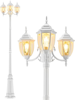 3-Head Waterproof Outdoor Lamp Post Light for Yard & Garden, E26 Base