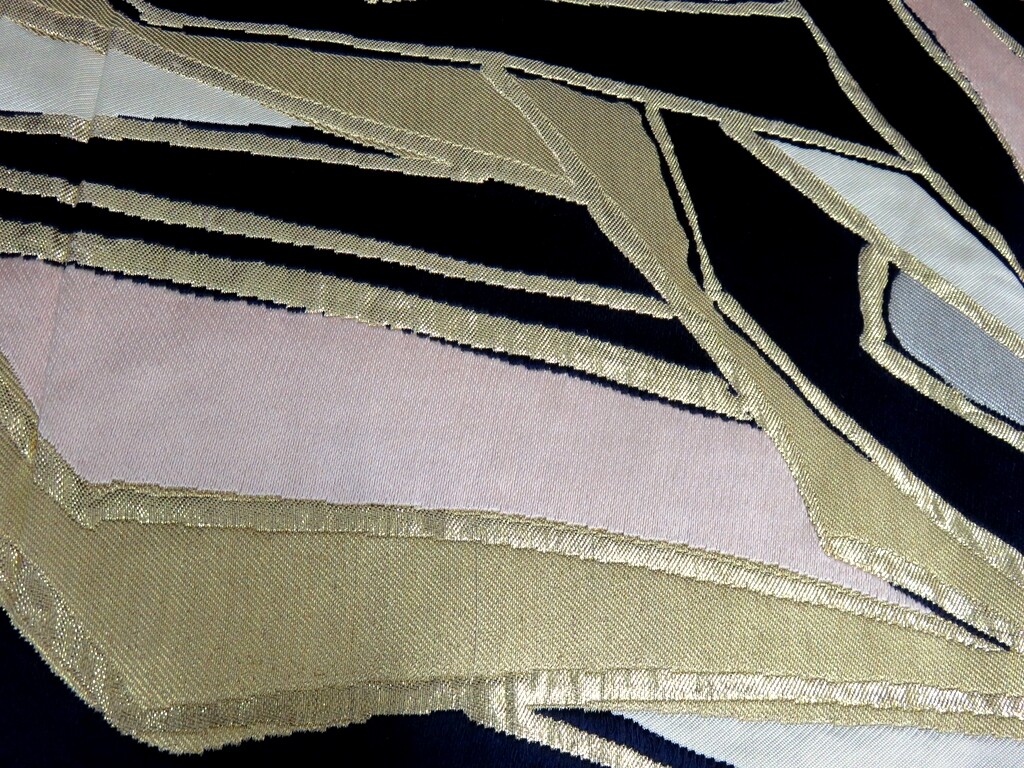 BB8285AD Silk Obi Fabric Vintage Abstract art 100.8x12.2in