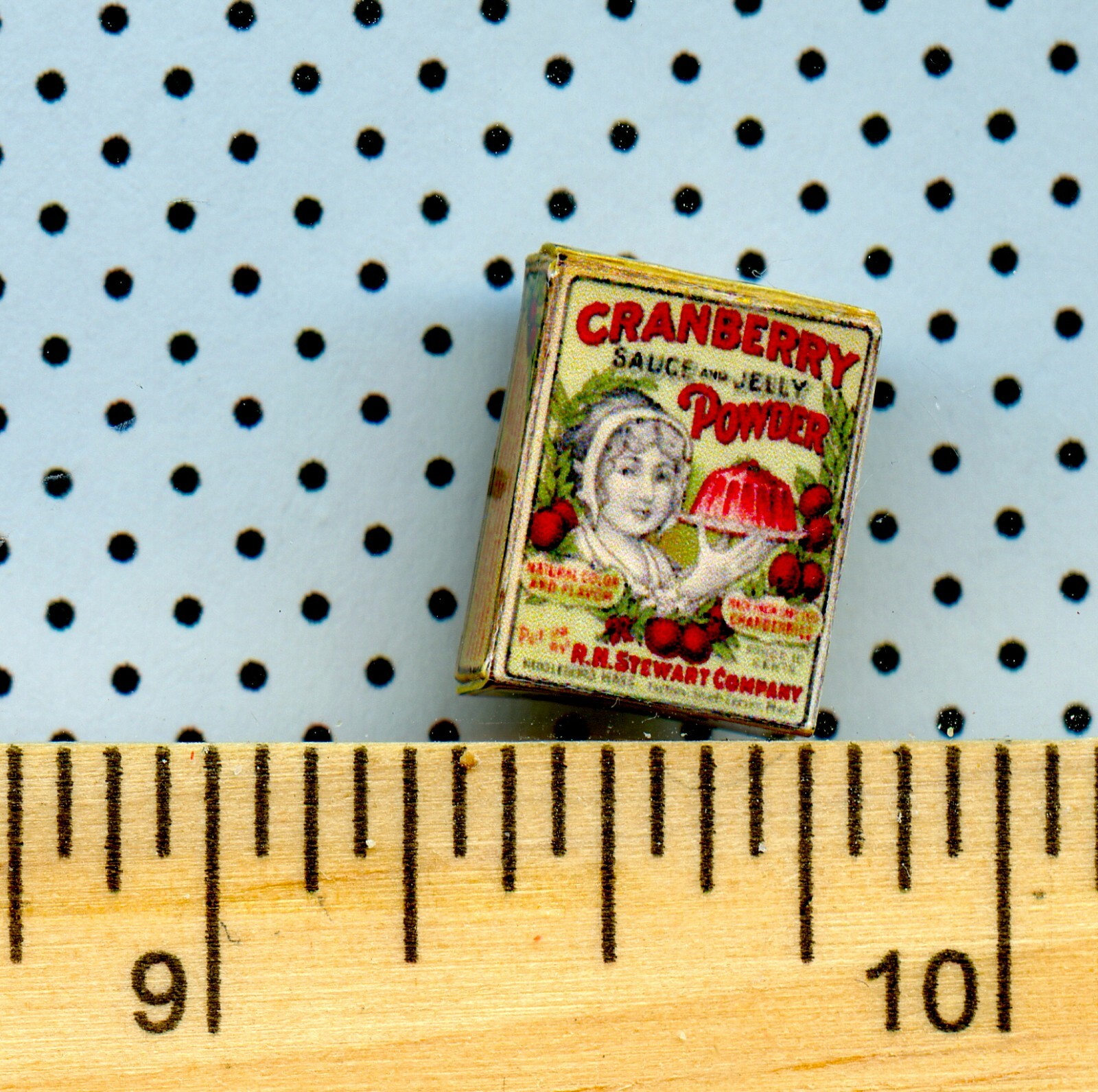 DOLLHOUSE Miniature Size Victorian  Cranberry Powder Box