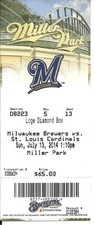  Brewers Cardinals July 13 2014 Khris Davis Home Run Elian Herrera 5 for 5 L@@K!