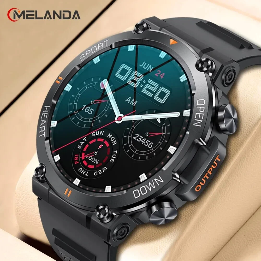 MELANDA 1.39 Inch HD Bluetooth Call Smart Watch Men Sports Fitness Tracker T