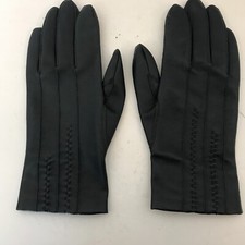 Navy Blue Ladies Leather Gloves Polyester Llining Size S/M