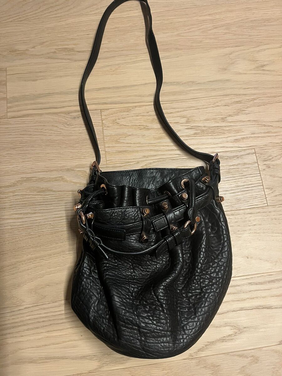 Alexander Wang Diego bucket bag, black pebbled leather w Alexander Wang Diego bucket bag, black pebbled leather w