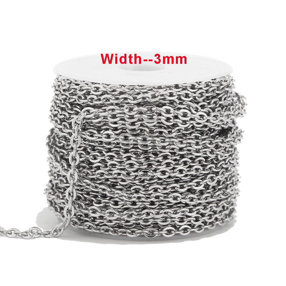 10 meters 3mm store Width Stainless Detroit Mall Steel Link DIY Cable Je Chains for