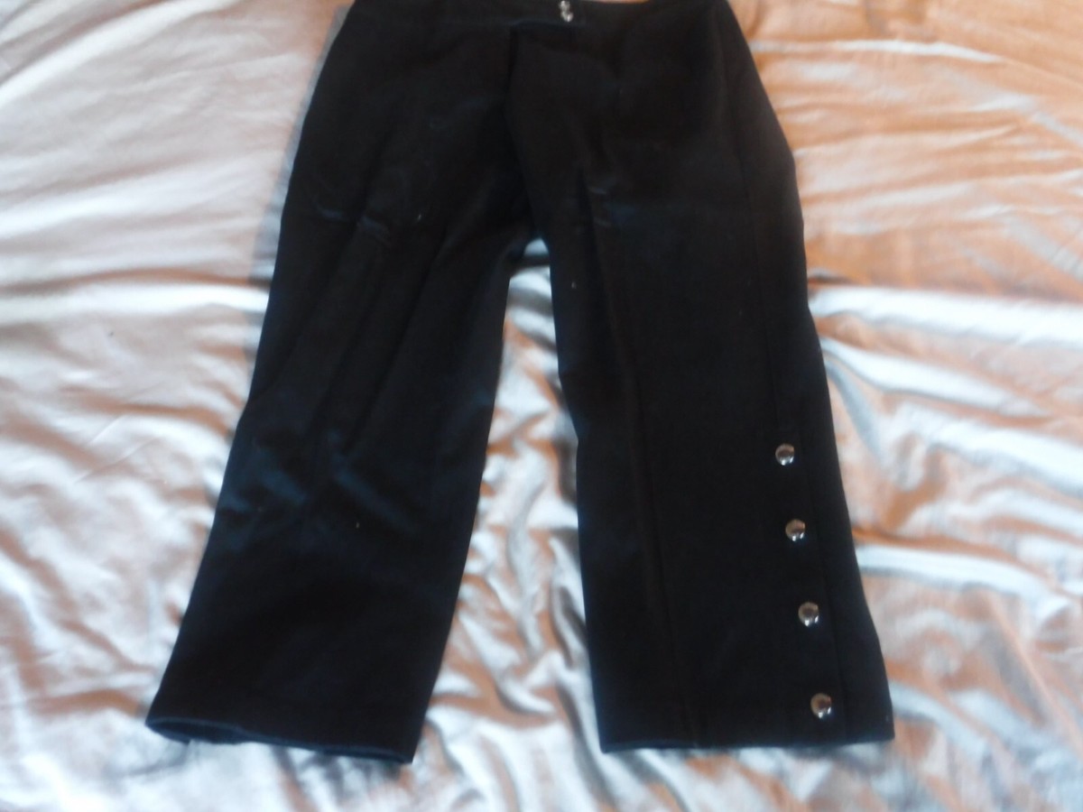 Michael Kors Size 10 Black Button Snap Black Pants Pre Owned | eBay