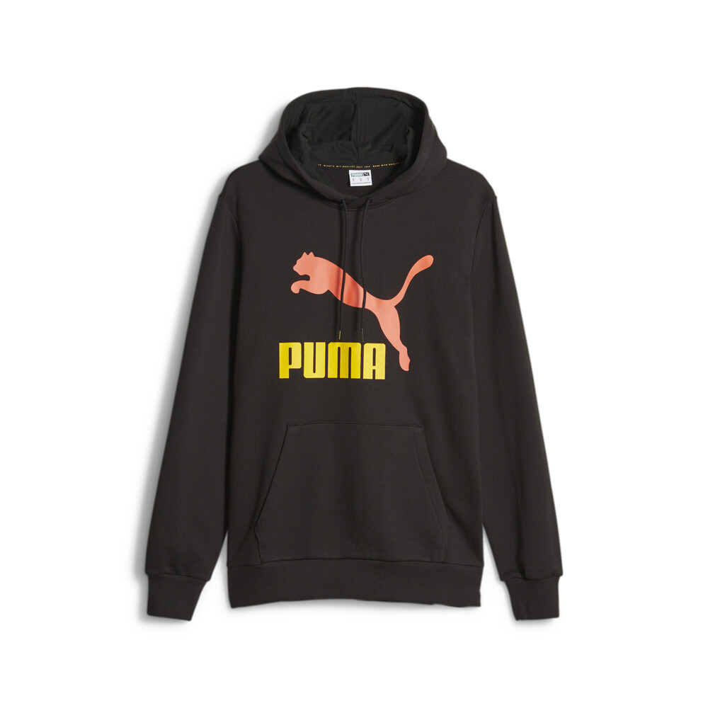 Пуловер с капюшоном и логотипом Puma Classics, мужская черная повседневная верхняя одежда 53951856