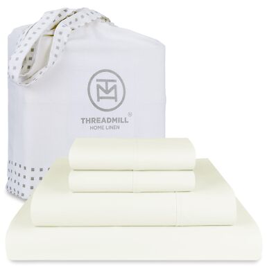 Threadmill 100% Cotton Sheets for Queen Size Bed - 600 Thread Count Queen Bed...