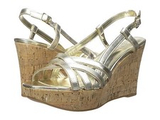  RALPH LAUREN QUAYLIN PLATINO METALLIC WEDGE ...