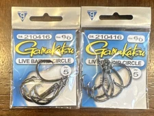 2 Packs Gamakatsu Live Bait Heavy Duty Circle Hooks 210416 Size 6/0