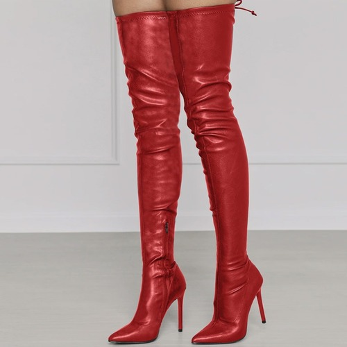 Boots Sexy Women Over-the-knee Pointed Toe Knee High High Heels Side Zip Boots - Picture 3 of 11