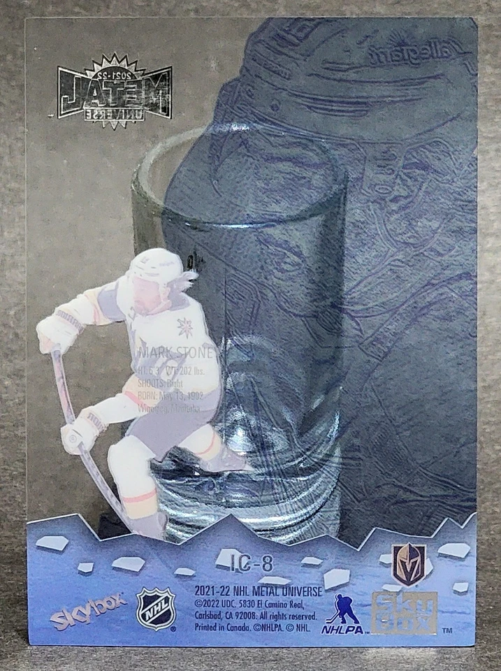 2021-22 Skybox Metal Universe Ice Carvings #IC-8 Mark Stone - Image 2 of 2