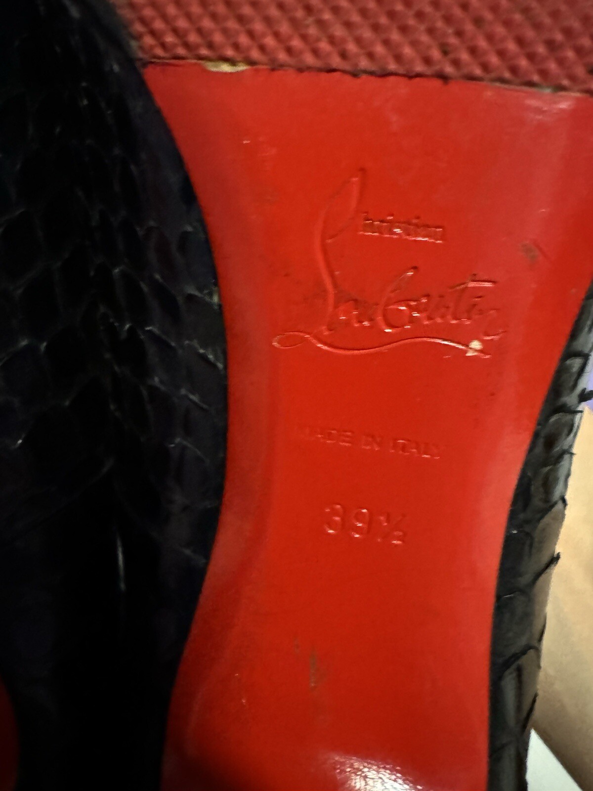 Christian Louboutin Black Bianca Python Pumps 39.… - image 7