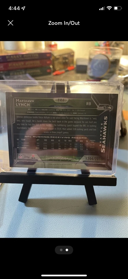 2015 topps marshawn lynch gold parallel 1204/2015 - Image 2 of 2