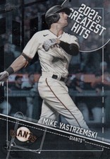 MIKE YASTRZEMSKI /299 TOPPS GREATEST HITS 2021'S BLACK HOLO FOIL GIANTS #15 2022