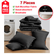 Love'S Cabin King Size Comforter Set - Black, 7-Piece King Bed in a Bag, Black