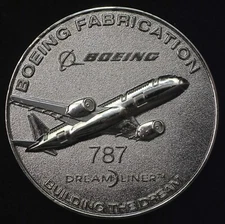 2007 Everett, Washington Boeing Fabrication 787 Dreamliner Premiere Medal 38mm
