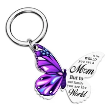 Butterfly Mom Christmas Keychain Gift From Daughter Son for Mother's Day