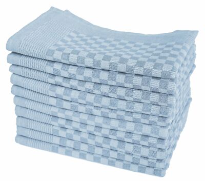 10er Pack Grubentücher 50x70 cm hell blau Küchentücher Geschirrtücher Grubentuch
