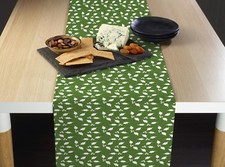 Green Christmas Holly Table Runners - 12" x 72" or 14" x 108"