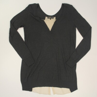Juta Age Made in Italy Women's Wool Blend Mixed Media Sweater Size Small Gray