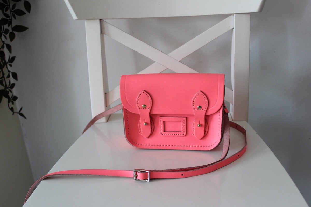 The Cambridge Satchel Company Leather The Tiny Satchel in Neon Pink