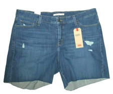 Levi's women's cut off distressed Shorts - plus size 20W - Blue Denim