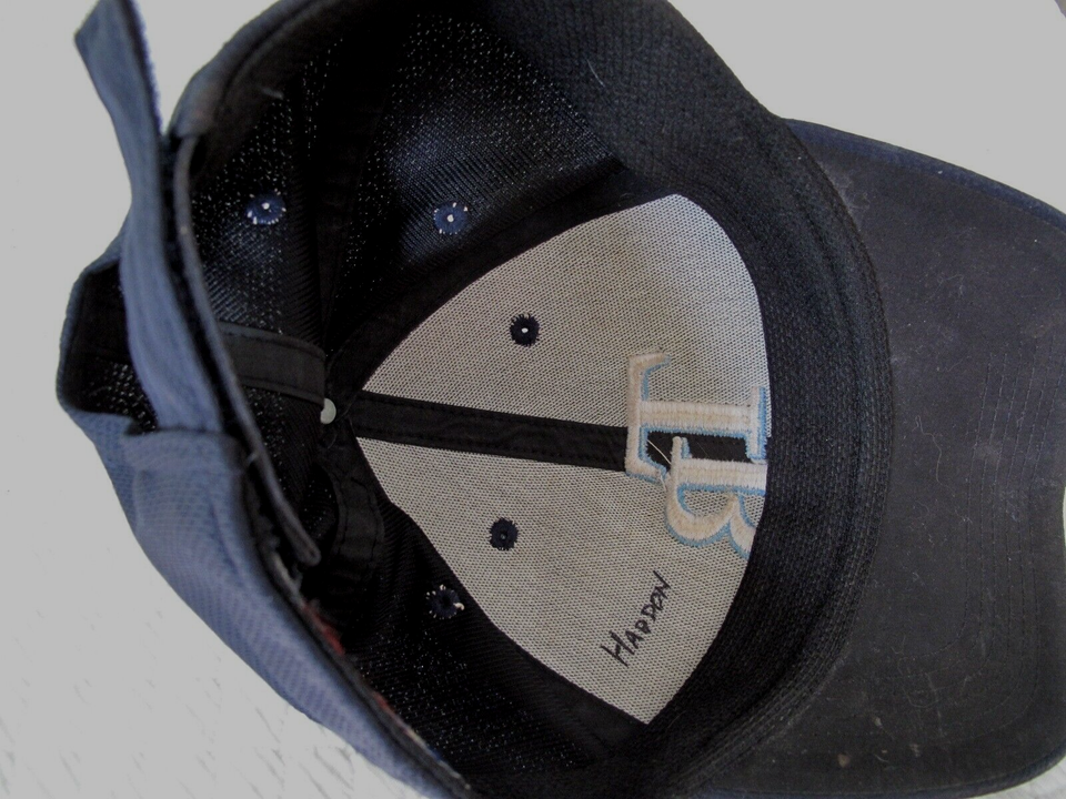 Tampa Bay Rays Hook & Loop Hat Black OC Sports Embroidered Logo Team