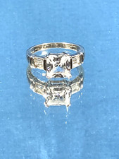 Vintage Sterling Silver  CZ Engagement Style Ring 7