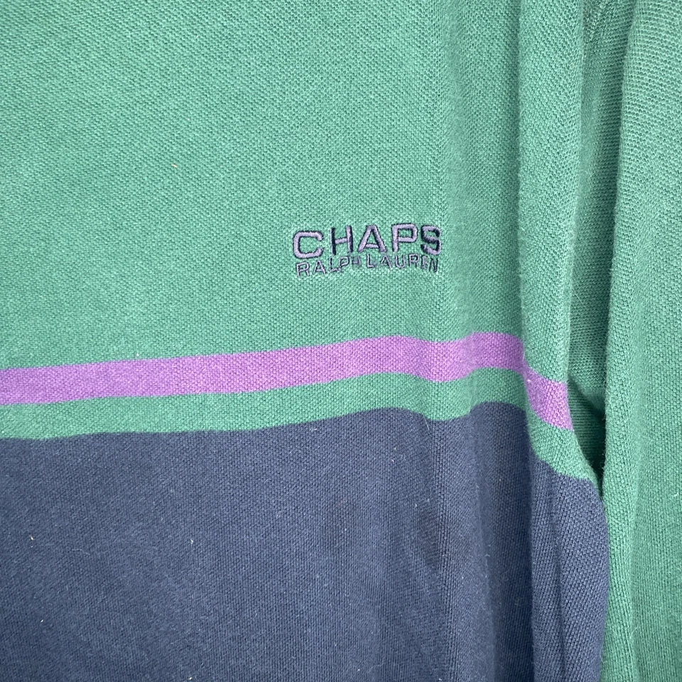 Sudadera Chaps Ralph Lauren Para Hombre Talla L Verde Y2K Informal Logo 100% Algodón Foto 2 de 4