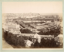 Italie, Veduta del Porto da San Rocco  Vintage albumen print.  Tirage albuminé