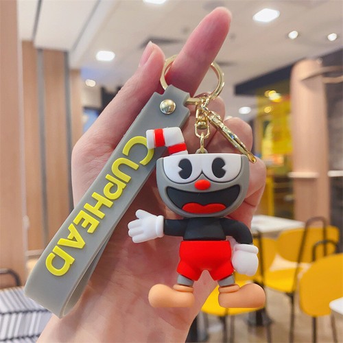 Cuphead Mugman 3D Silicone Keychain Key Chain Ring Pendant Game hot - Picture 8 of 11