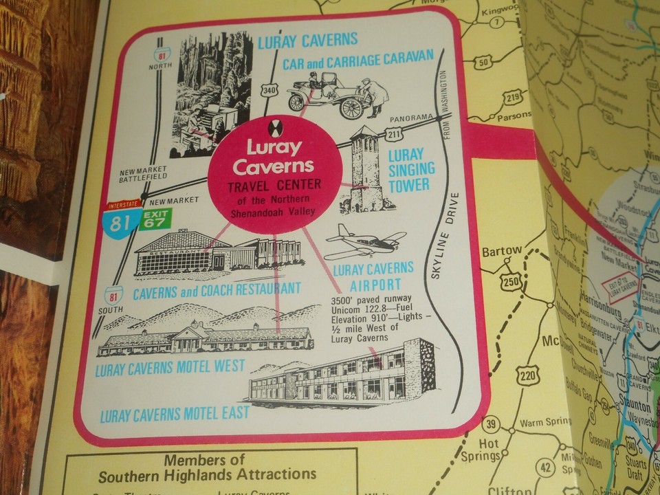 Vintage SKYLINE DRIVE, VA LURAY CAVERNS Car & Carriage Caravan 1972 ...