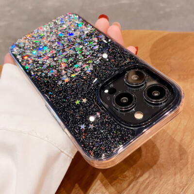 Handyhülle für iPhone 17 16 15 14 13 12 11 Pro Max XR 8 Glitzer Case TPU Schutz