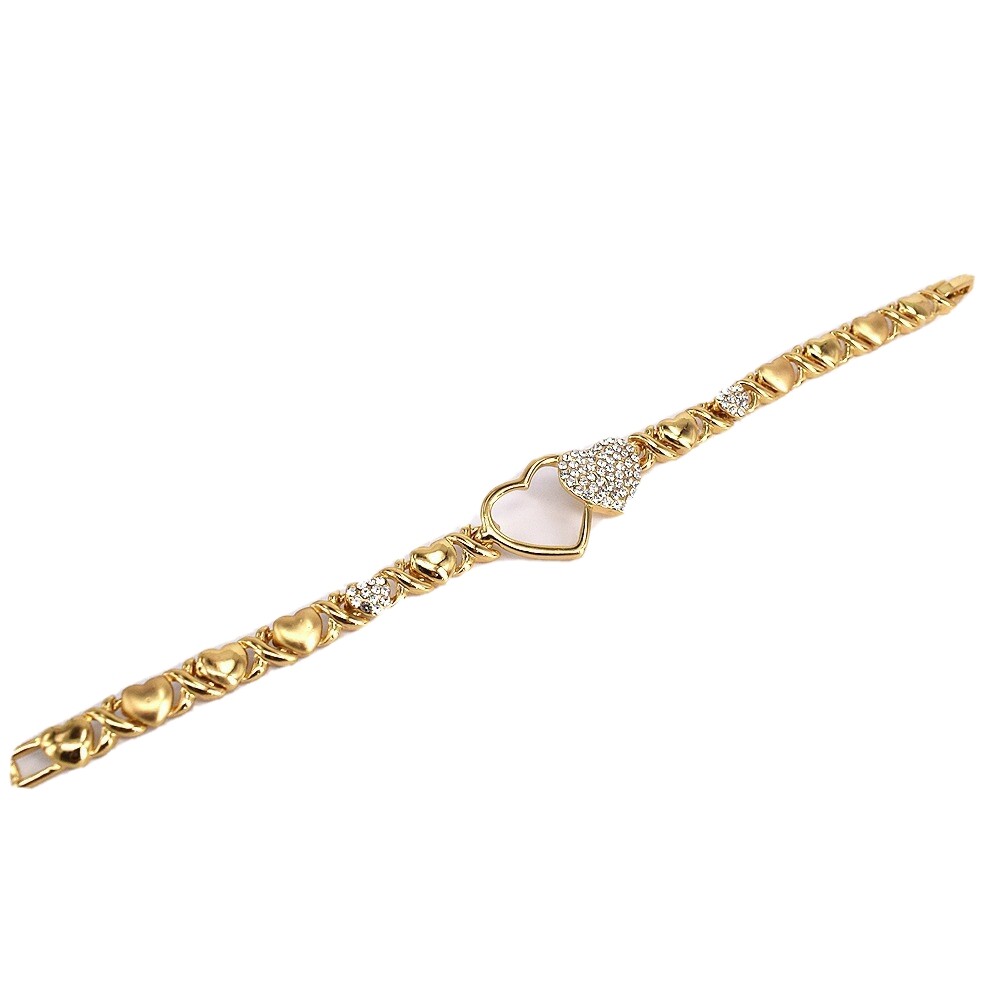 【HYERES LOR】Happiness 14K H bracelet Women High Quality 18k Layered Real Gold Plated Xo hearts