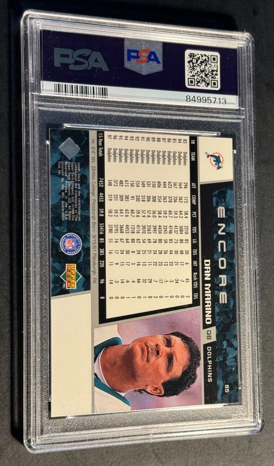 1998 DAN MARINO U.D. ENCORE #85 PSA 9 DOLPHINS (713) - Image 2 of 2