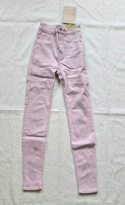 PULL&BEAR Skinny Jeans Super High Waist Skinny Jeans Lila Flieder Rosa   Gr. 32