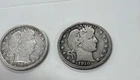 Lot Of 2 Barber Quarter 25C Silver 1907-O & 1910 P 90% Silver