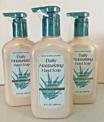 Bath Body Works Daily Moisturizing Hand Soap Wash 9 oz COOL ALOE WATER 3 PACK