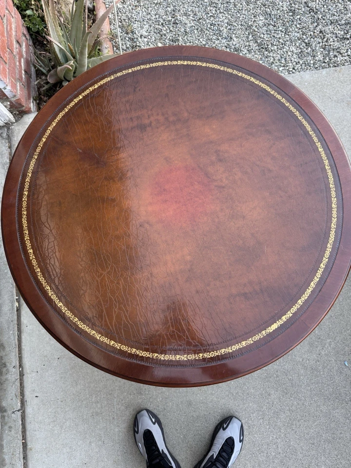 Vintage Antique Mahogany Drum Table Duncan Phyfe  - Image 2 of 4