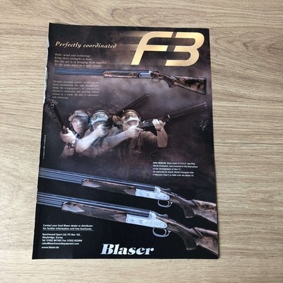 GUNS84 MAGAZINE ADVERT 12X9 BLASER F3: PERFECTLY COORDINATED