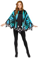 Brand New Teal Butterfly Wing Poncho Adult Costume
