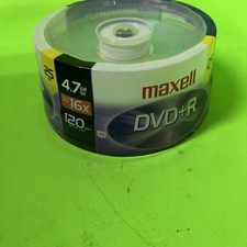 Maxell DVD R 16X Branded Disc Blank Media 4.7GB/120Min, 25pack NEW Sealed