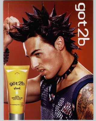 2004 Vintage Print Ad GOT2B Spiking Glue Punk Rock Model Spiked Hair Salon Art