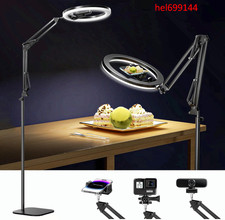 12" Ring Light Tripod for iPhone, 75" Tall Overhead Phone Mount for Video