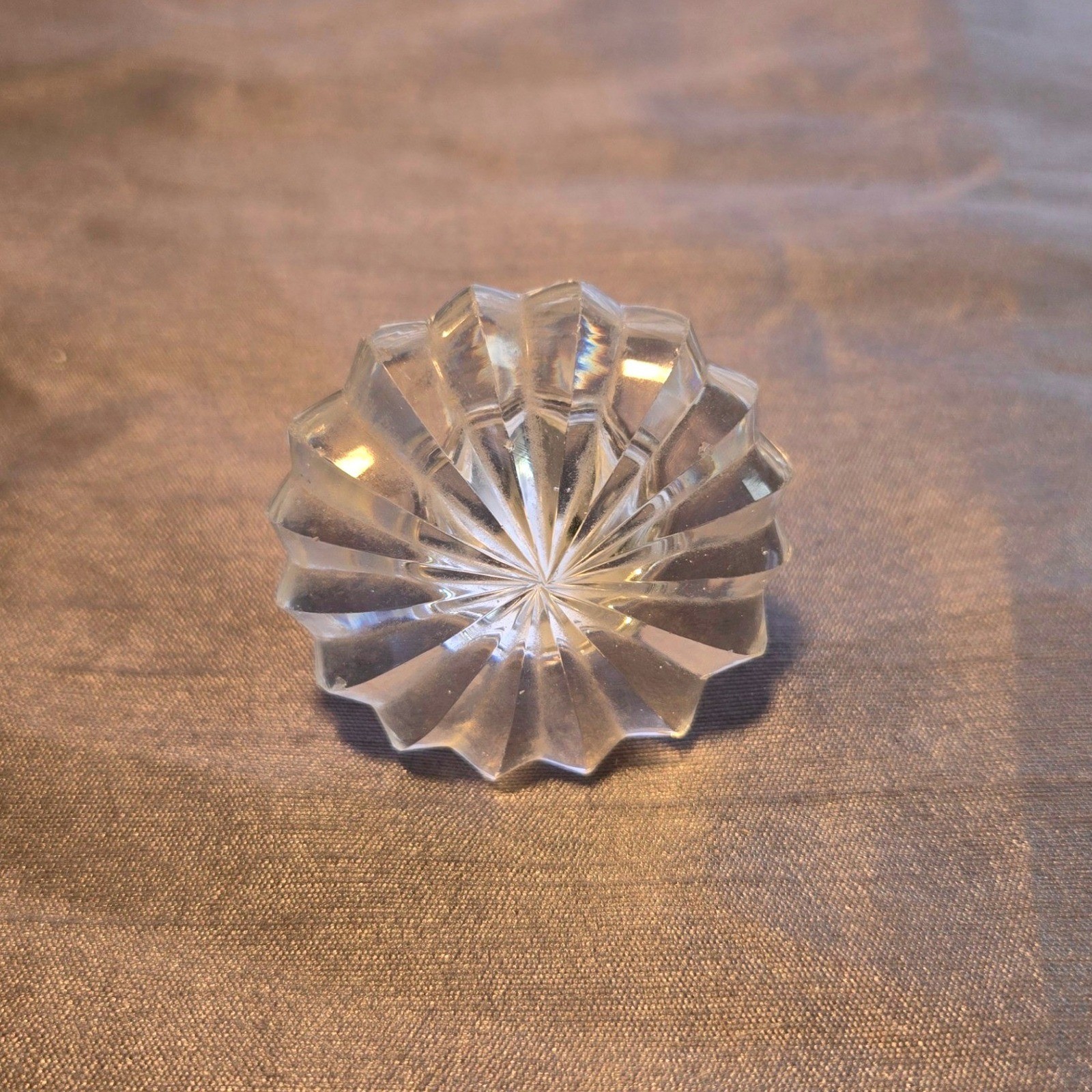 Vintage Clear Cut Crystal Glass Decanter Wine Bottle Stopper Starburst Flower