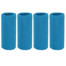Wristbands Sweatbands, Wrist Bands 6x3In 4 Pack Blue